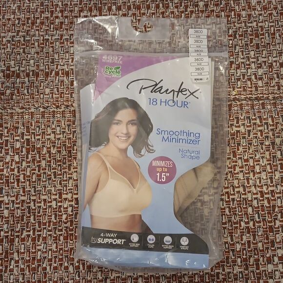 New Playtex 18 Hour Minimizer Bra 4 Way Tru Support Nude Size: 38DD New With Tag - Picture 1 of 5